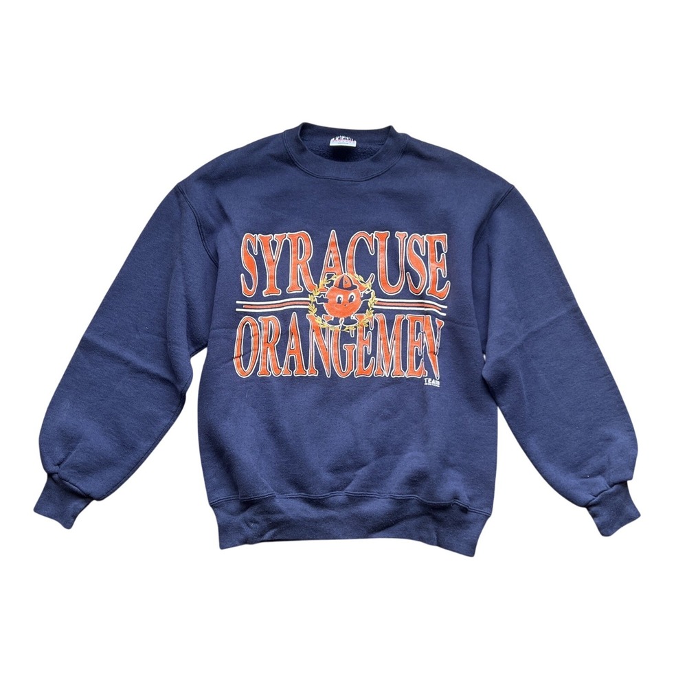 Vintage Team Edition Syracuse Orangemen Sweatshirt Navy Blue Medium NCAA